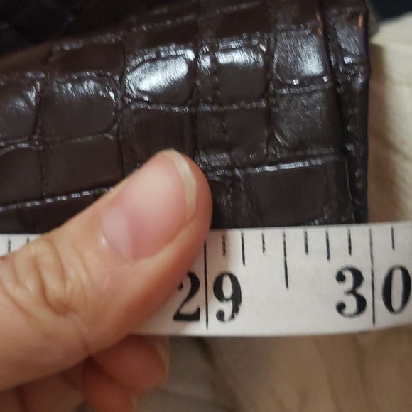 Dynamite women's brown faux leather high waisted reptile print pants 0 - Picture 5 of 5